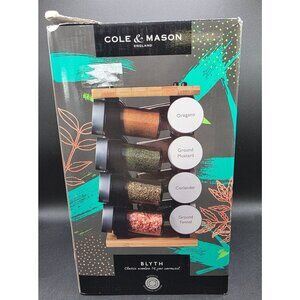 Cole & Mason Blyth 16-Jar Wooden Spice Carousel With Smooth Spinning Action